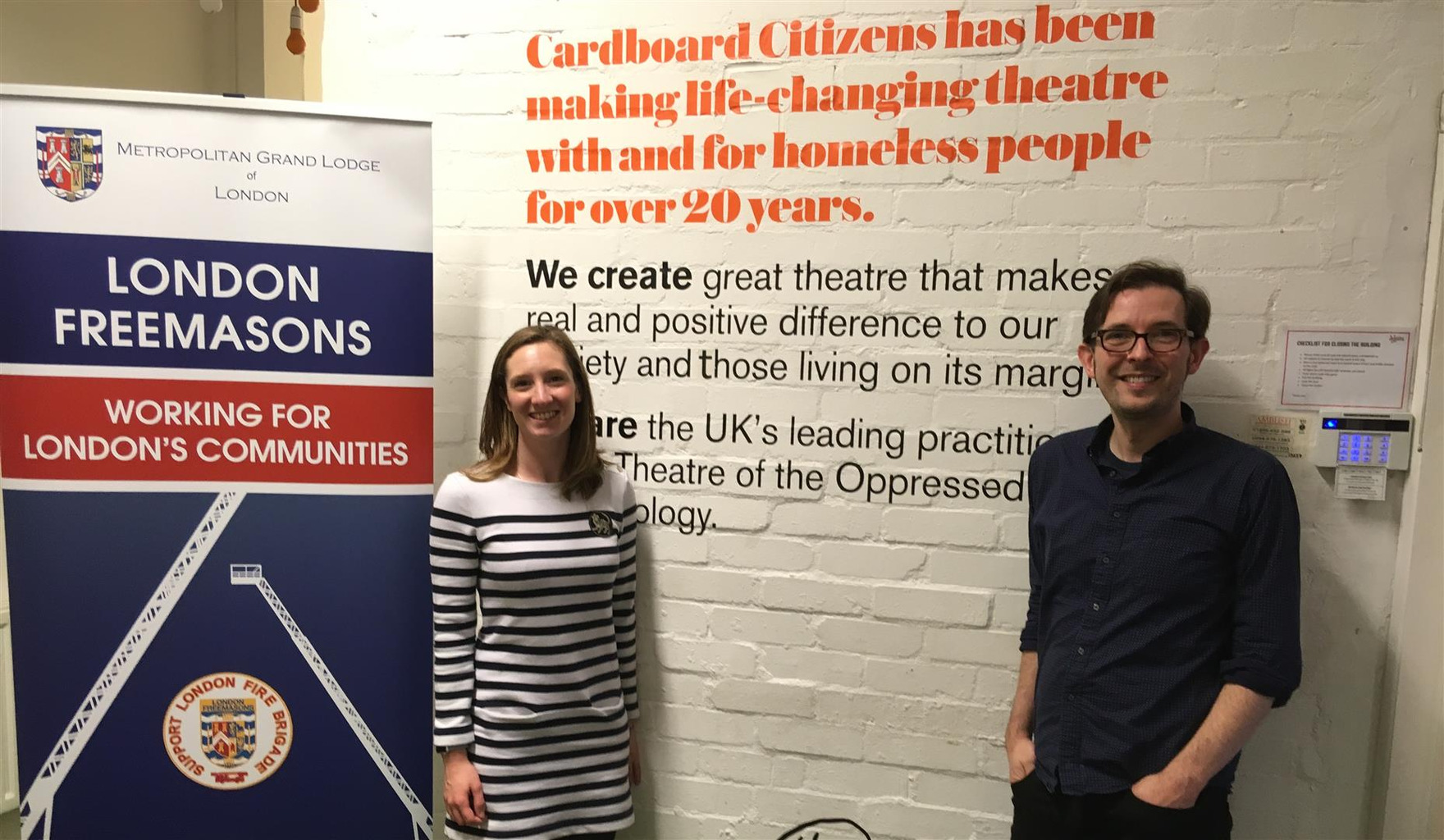 Cardboard Citizens Charity receives boost thanks to London Freemasons